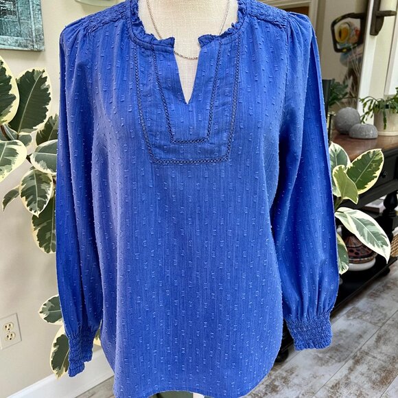 Talbots Tops - PRICE IS FIRM!  Beautiful Talbots Blue V-Neck Top/Blouse